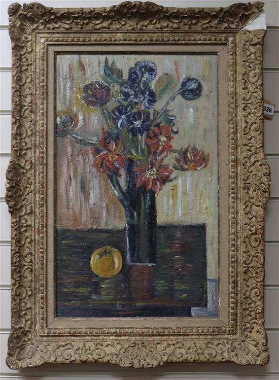 Bossard Still life of flowers in a vase 60 x 36cm.